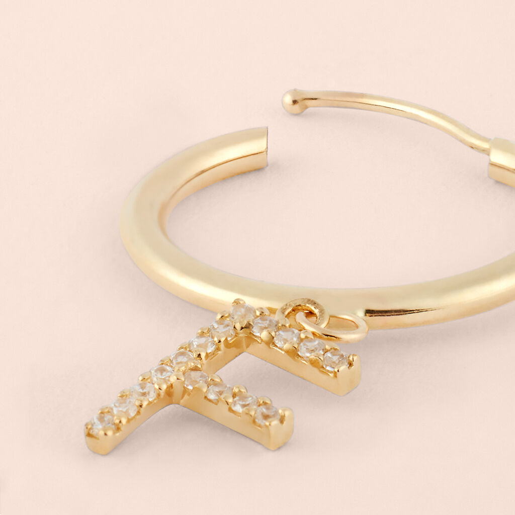 Mono Orecchino A Cerchio Toujours Oro Giallo Cubic Zirconia