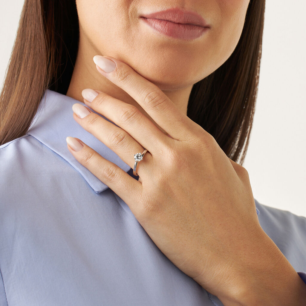 Anello Solitario Diamade Oro Bianco Diamante Lab-grown - Anelli con Pietre Donna | Stroili