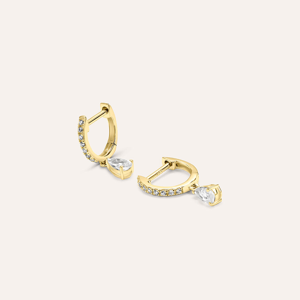 Orecchini A Cerchio Amélie Oro Giallo Quarzo Cubic Zirconia - Orecchini a Cerchio Donna | Stroili