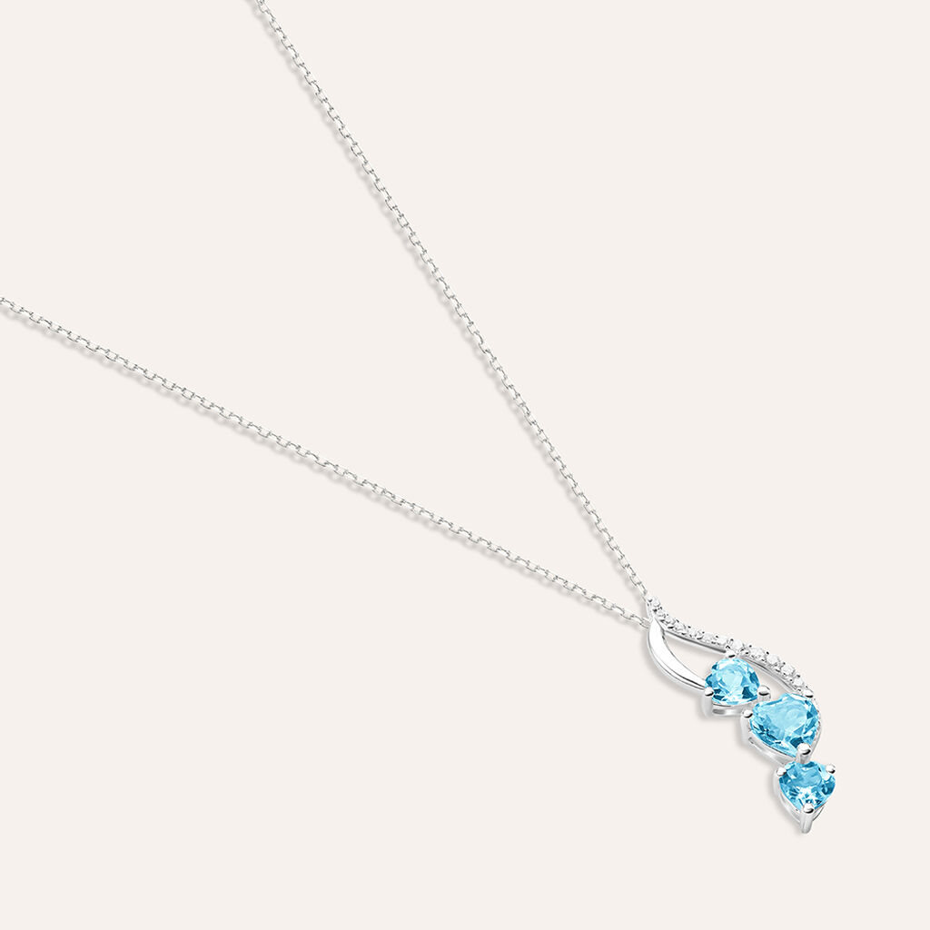 Collana Amélie Oro Bianco Topazio Cubic Zirconia Cubic Zirconia