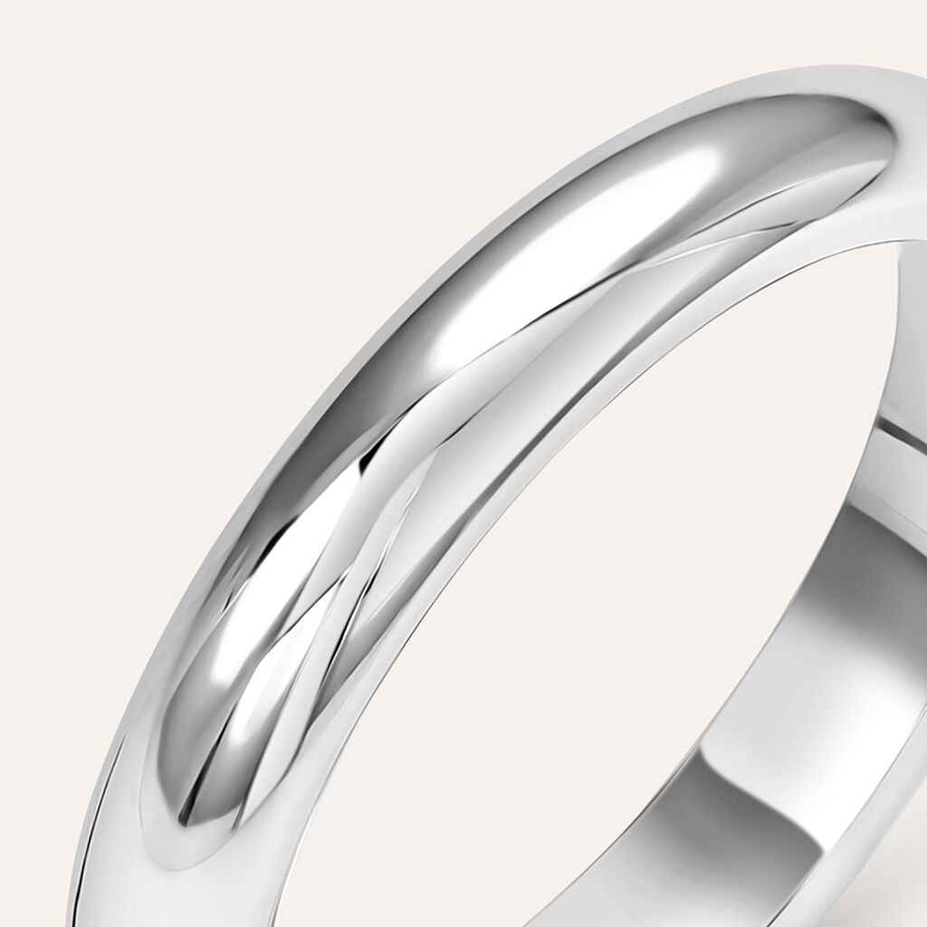 Fede Classica 3.5 mm Oro Bianco - Anelli con Incisione Unisex | Stroili