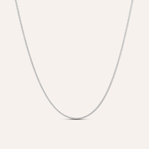 Catenina In Oro Bianco 14K – Modello Serpente Ottagonale, Larghezza 0,85 Mm, Lunghezza 55,9 Cm Regolabile, Peso 3,5 G