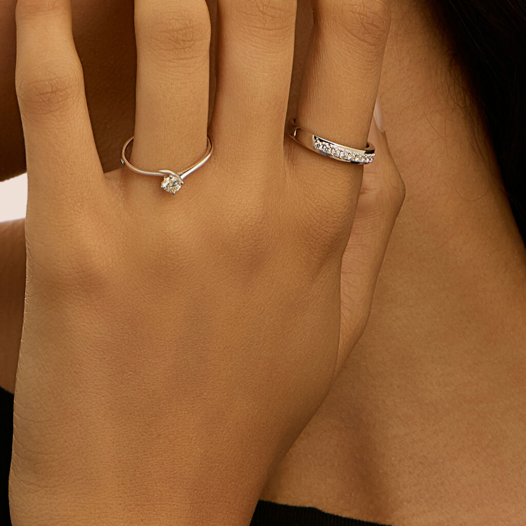 Anello Solitario Firmamenti Oro Bianco Diamante