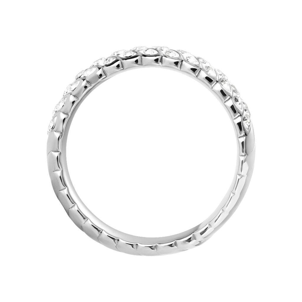 Anello Fascia Aura Acciaio Cristallo