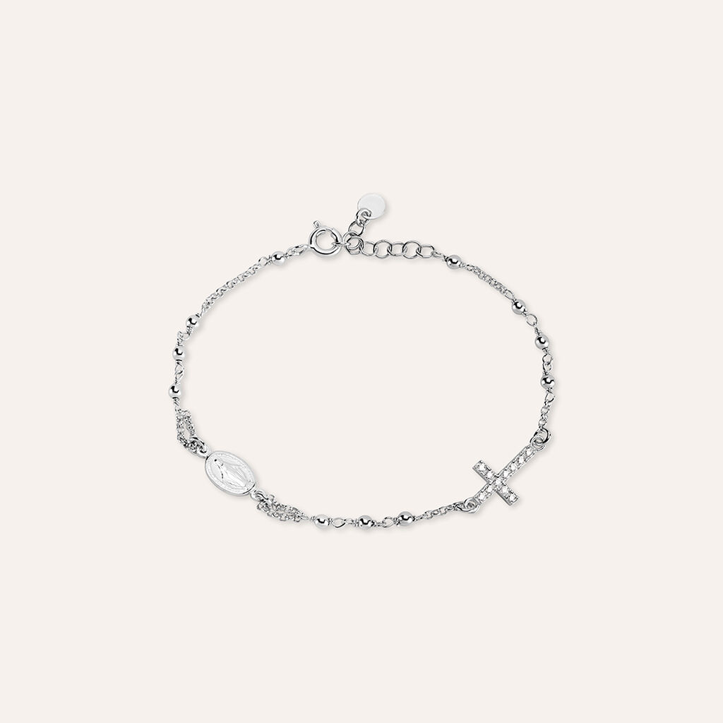 Bracciale Rosario Silver Soul Argento Rodiato Cubic Zirconia - Bracciali con Rosario Donna | Stroili