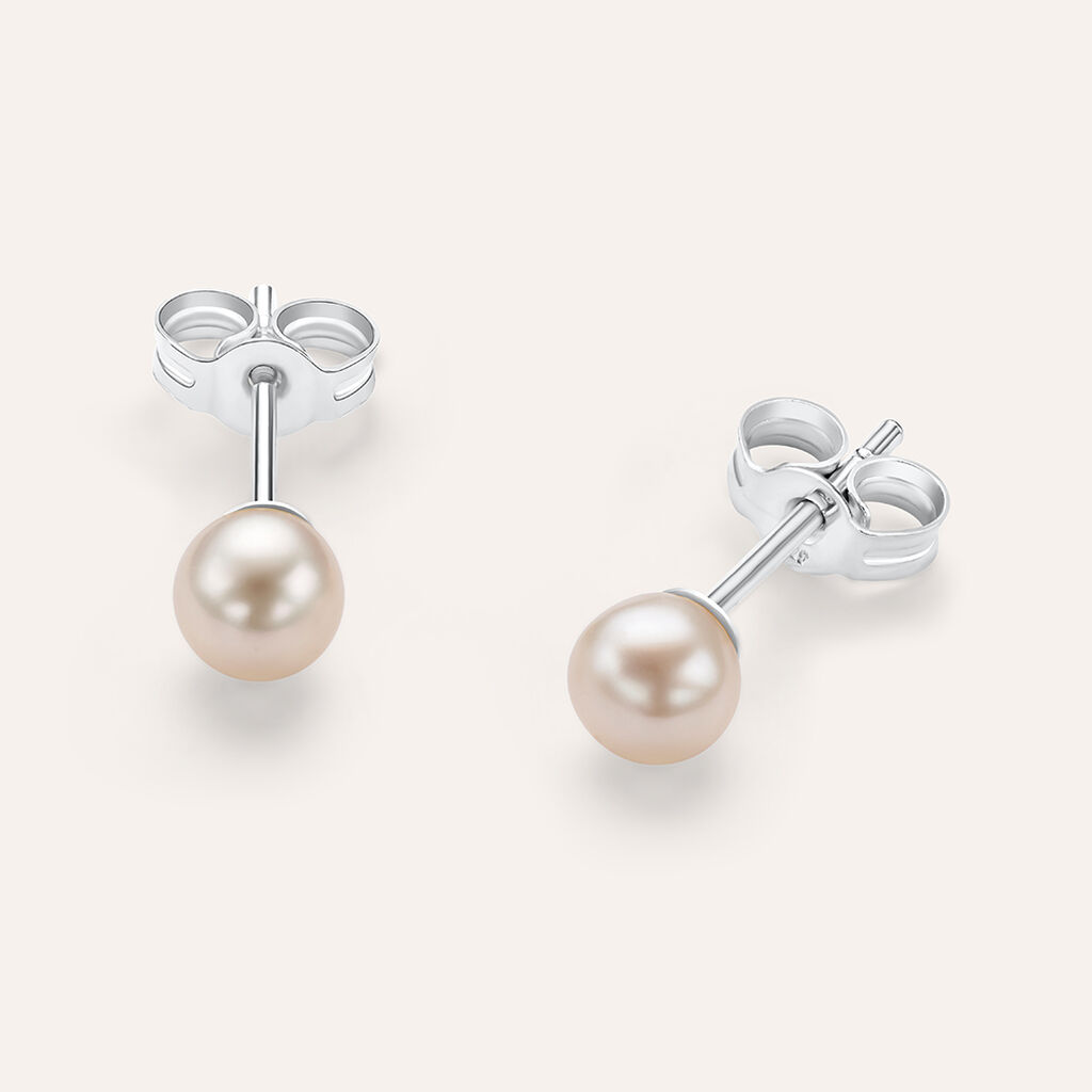 Orecchini Lobo Gabrielle Oro Bianco Perla D'Acqua Dolce