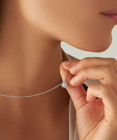 Collana Silver Pearls Argento Rodiato Perla sintetica Cubic Zirconia