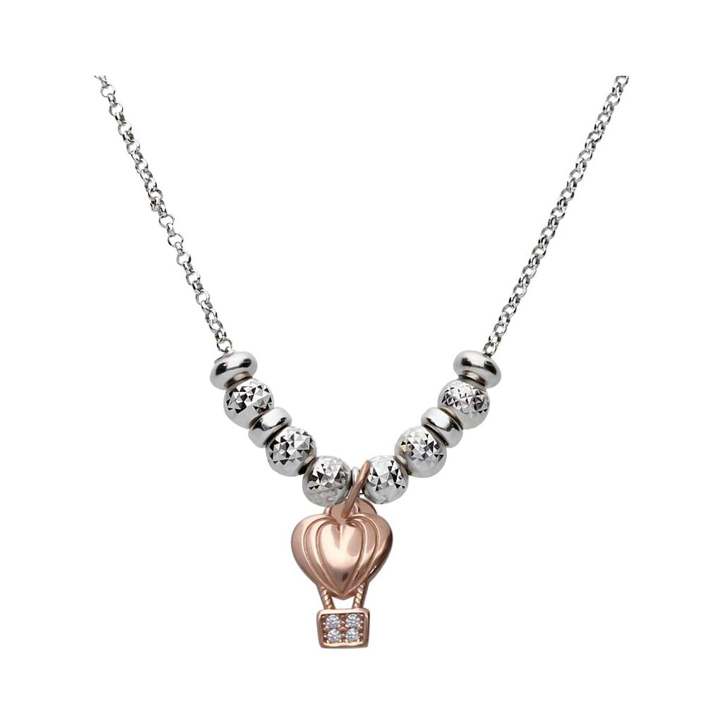 Pendente Love Beats Argento Rosa Cubic Zirconia