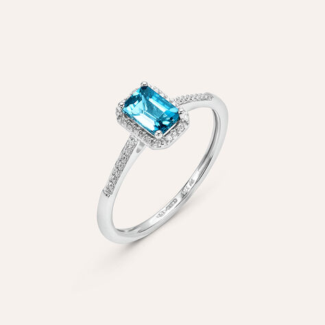 Anello Solitario Amélie Oro Bianco Topazio Cubic Zirconia - Anelli con Pietre Donna | Stroili