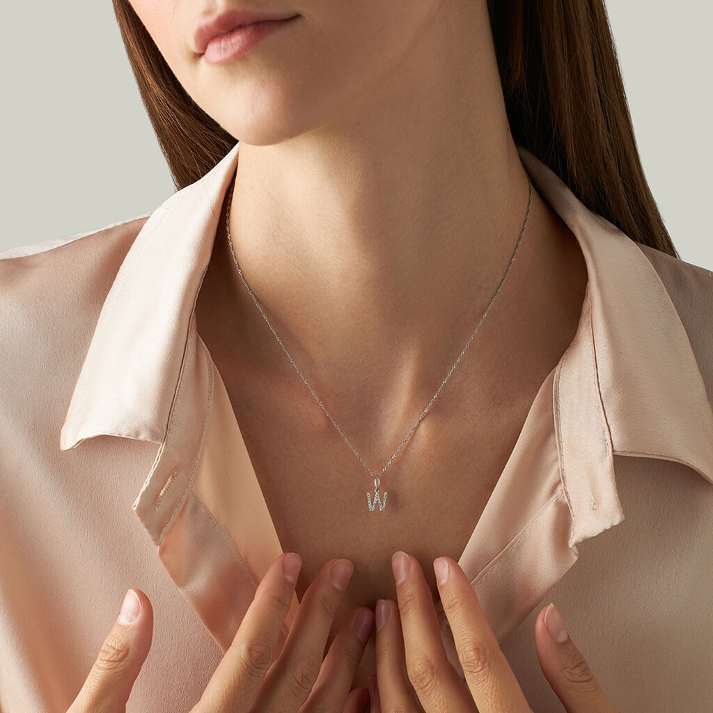 Pendente Sophia Oro Bianco Diamante - Ciondoli Donna | Stroili