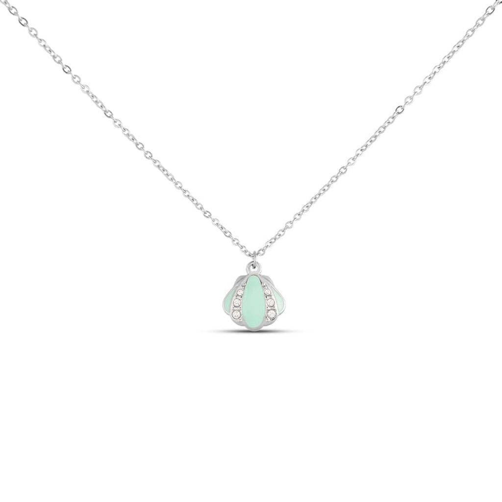 Collana Lady Sweet Acciaio Conchiglia e Cristalli