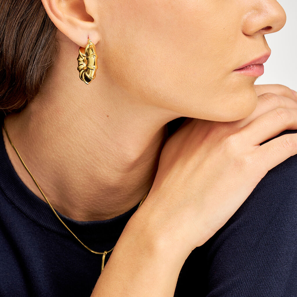 Orecchini A Cerchio Radiance Acciaio Dorato