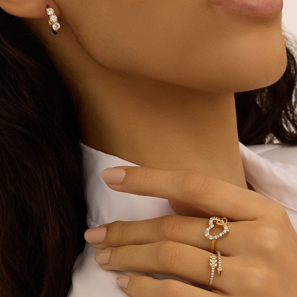 Orecchini A Cerchio Golden Dream Placcato Oro Giallo Cubic Zirconia - Orecchini a Cerchio Donna | Stroili