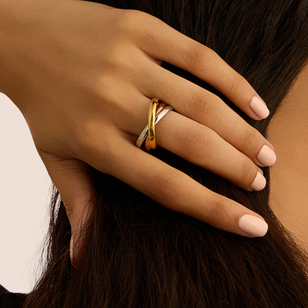 Anello Fedina Sunrise Acciaio Tricolore