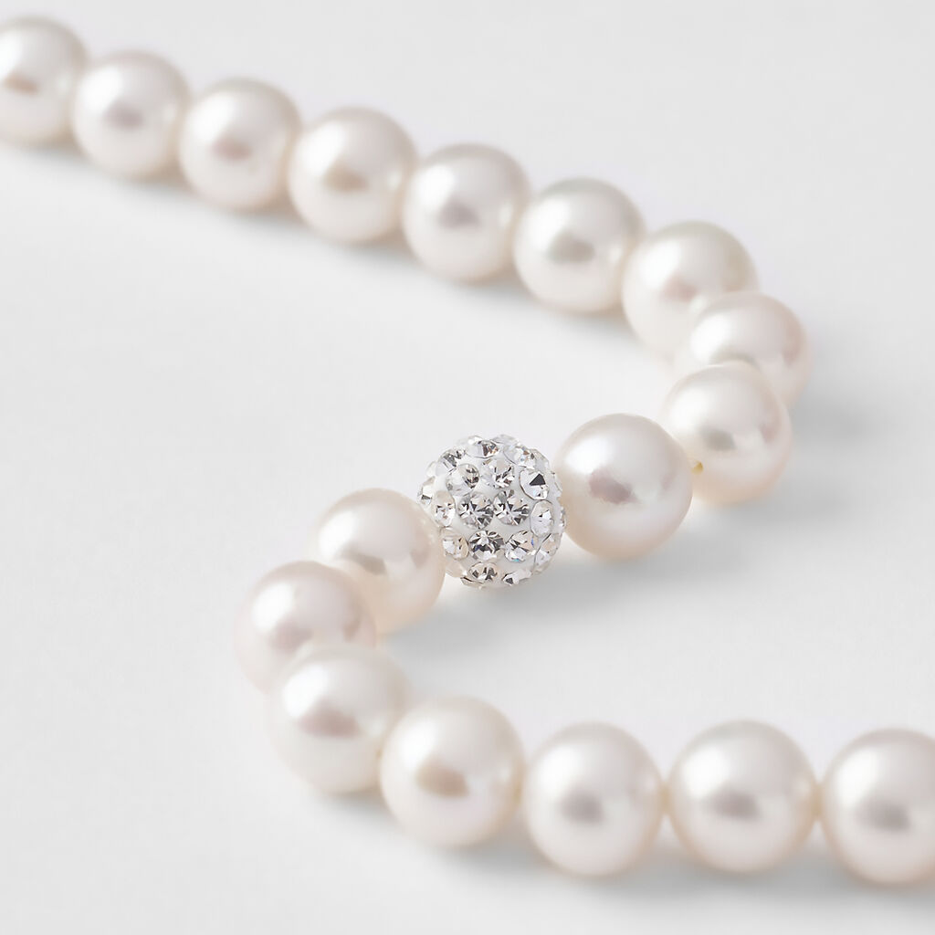 Bracciale Gabrielle Oro Bianco Perla D'Acqua Dolce Cristallo - Bracciali Donna | Stroili