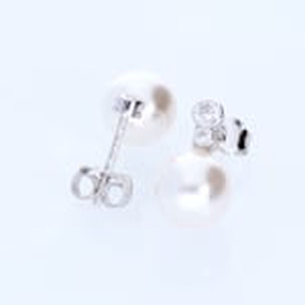 Orecchini Lobo Silver Pearls Argento Rodiato Cubic Zirconia Perla sintentica - Orecchini a Lobo Donna | Stroili
