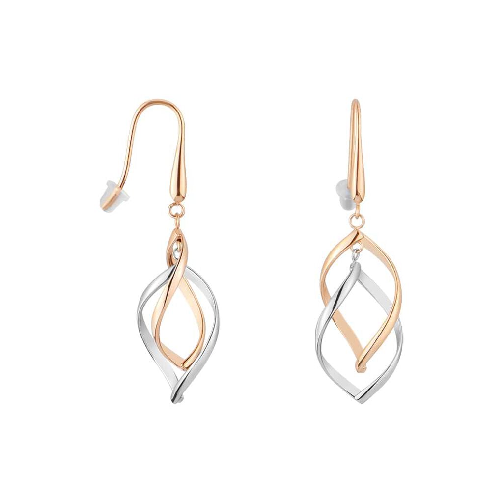 Orecchini Pendenti Lady Code Acciaio Bicolore Bianco / Rosa - Orecchini Pendenti Donna | Stroili