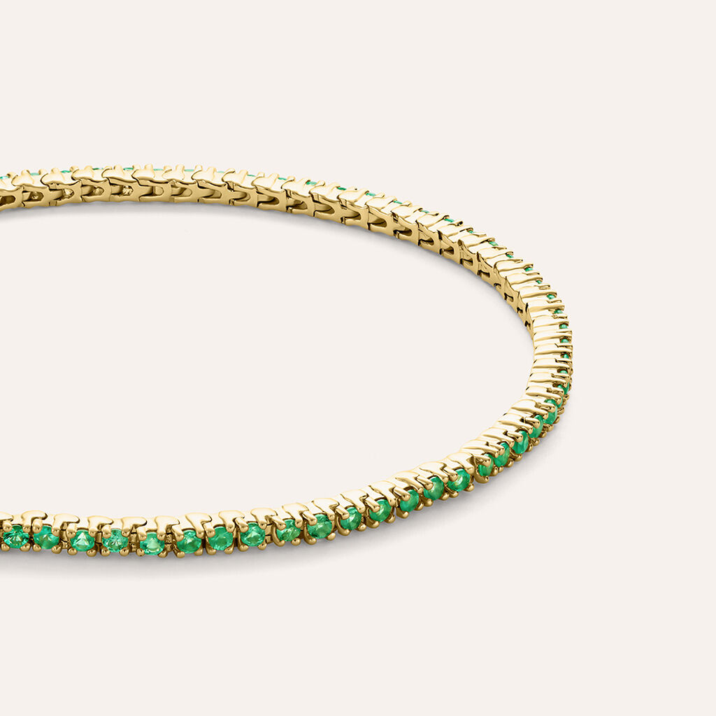 Bracciale Tennis Charlotte Oro Giallo Smeraldo
