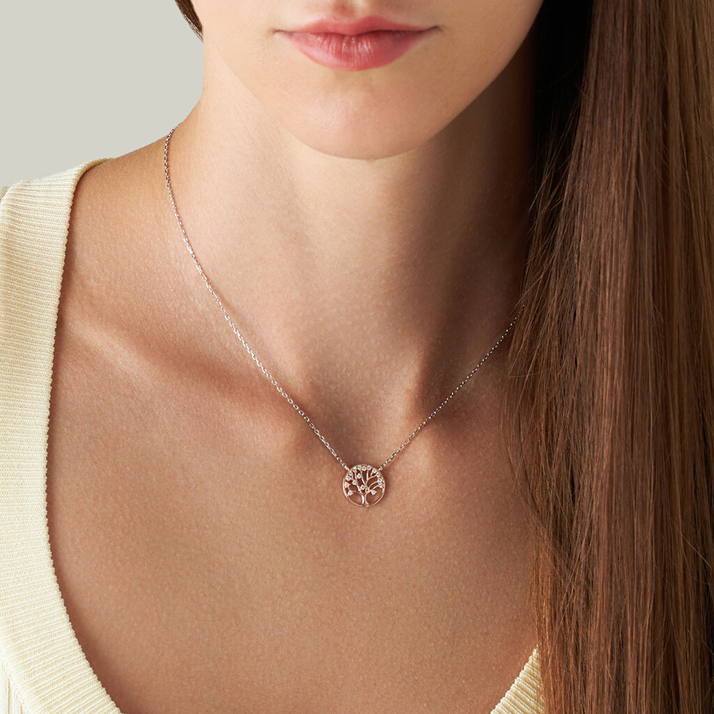 Collana Silver Moments Argento Bicolore Bianco / Rosa Cubic Zirconia