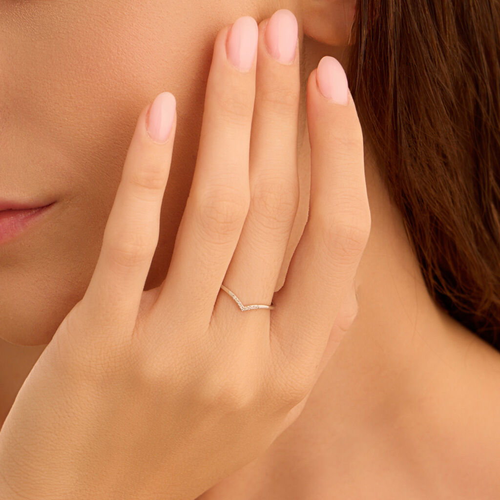 Anello Fantasia Sophia Oro Bianco Diamante