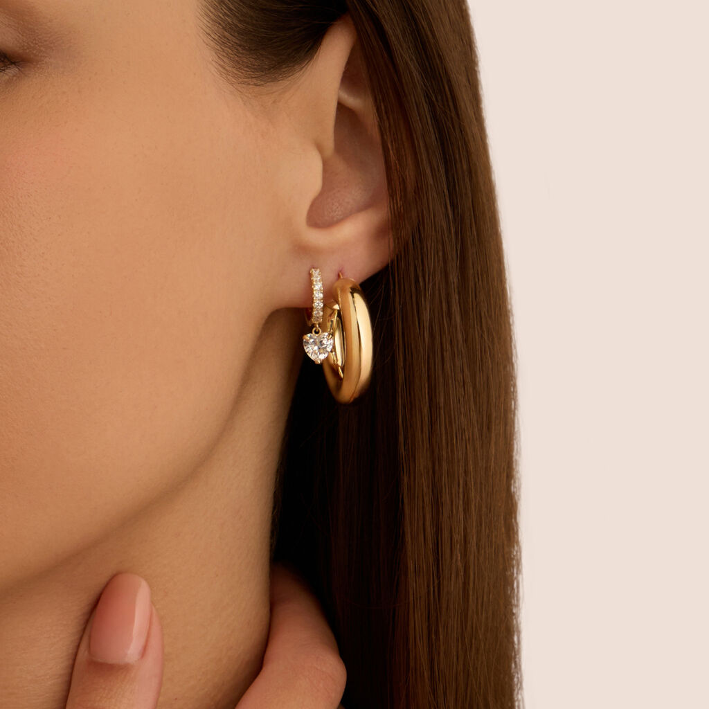 Orecchini A Cerchio Toujours Oro Giallo Cubic Zirconia