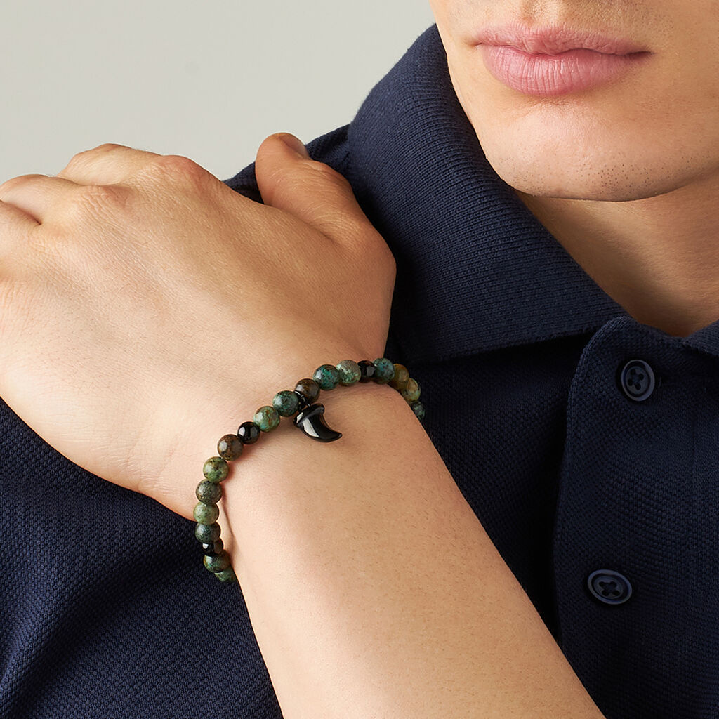 Bracciale Man Code Acciaio Nero Diaspro Kambaba - Bracciali Uomo | Stroili