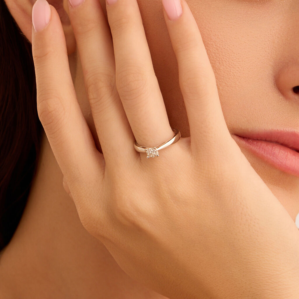 Anello Solitario Sophia Oro Bianco Diamante