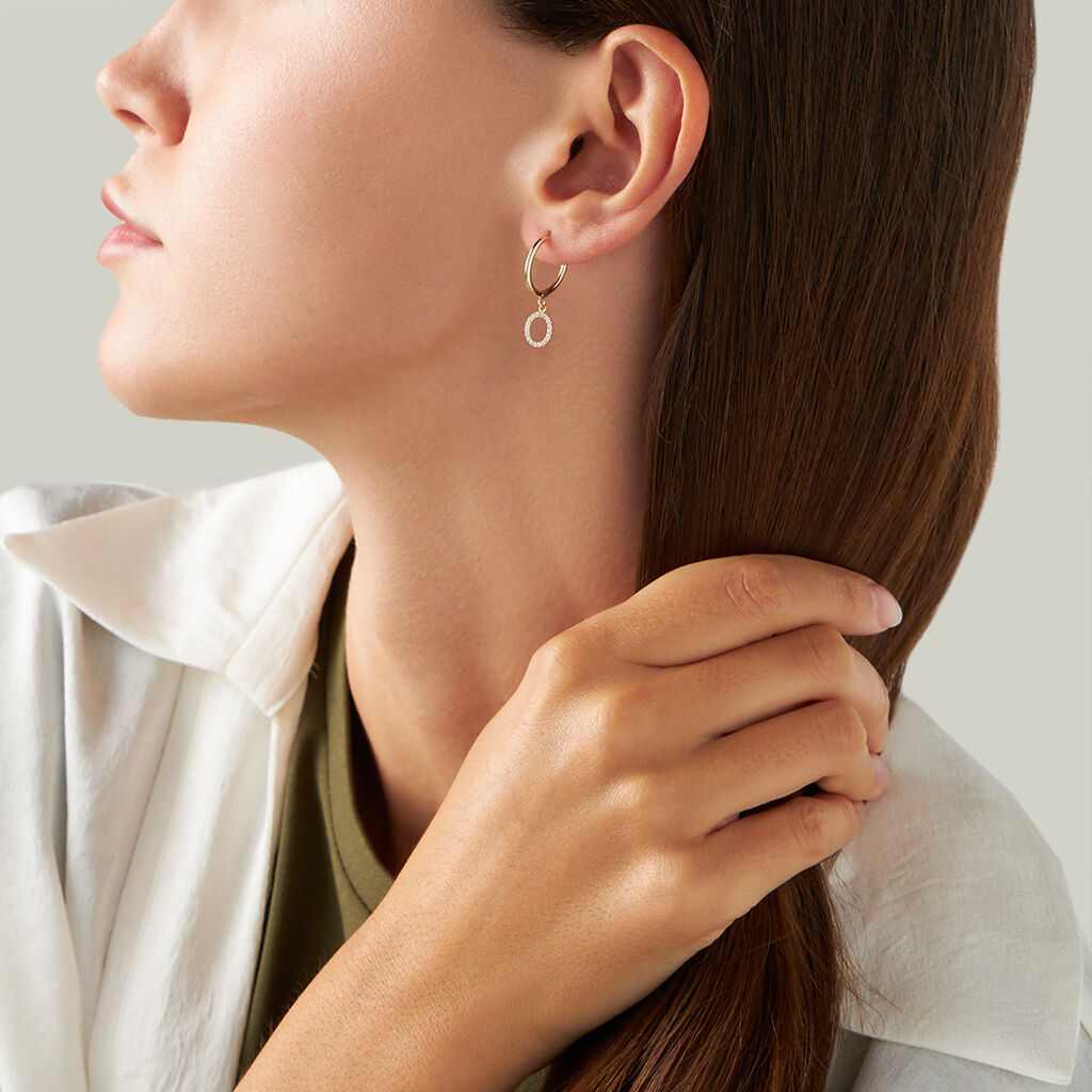 Mono Orecchino A Cerchio Toujours Oro Giallo Cubic Zirconia - Mono Orecchino Donna | Stroili