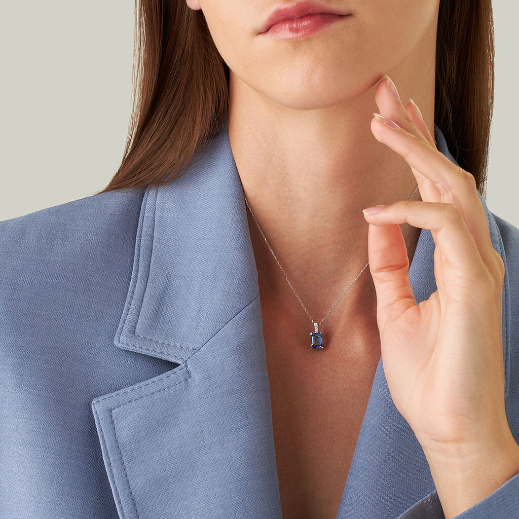 Collana Jasmine Oro Bianco Tanzanite Diamante - Collane Donna | Stroili