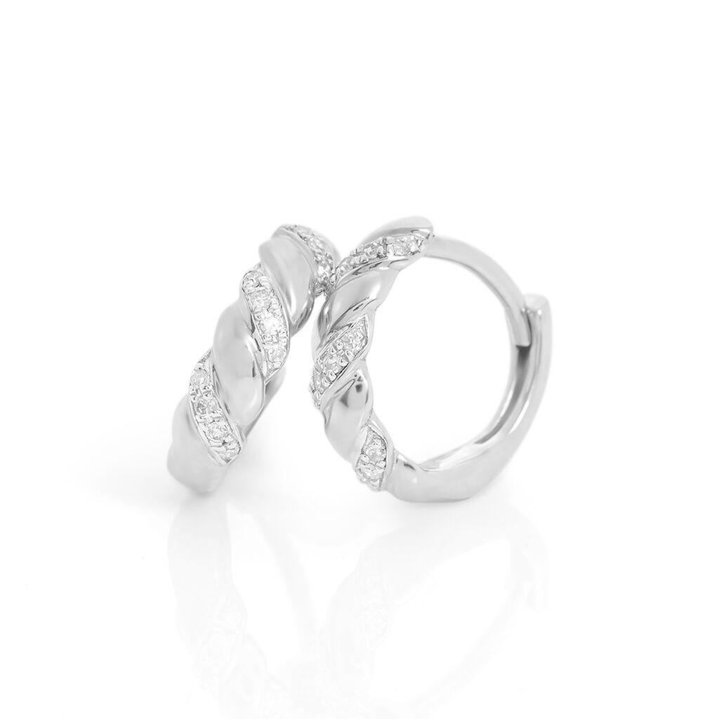Orecchini A Cerchio Sophia Oro Bianco Diamante - Orecchini a Cerchio Donna | Stroili