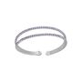 Bracciale bangle in metallo rodiato e cristalli
