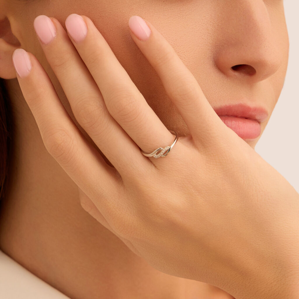 Anello Fantasia Sophia Oro Bianco Diamante