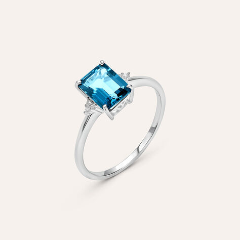 Anello Solitario Amélie Oro Bianco Topazio Cubic Zirconia - Anelli con Pietre Donna | Stroili