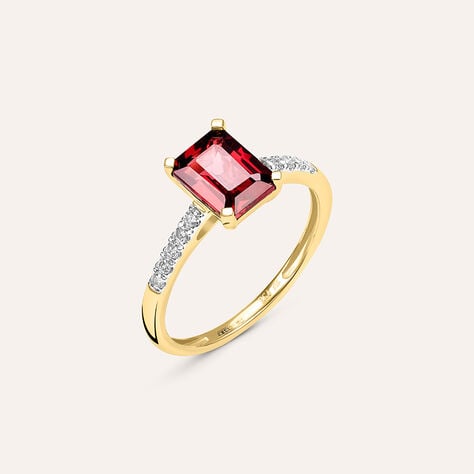 Anello Solitario Jasmine Oro Giallo Rodolite Diamante - Anelli con Pietre Donna | Stroili