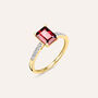 Anello Solitario Jasmine Oro Giallo Rodolite Diamante