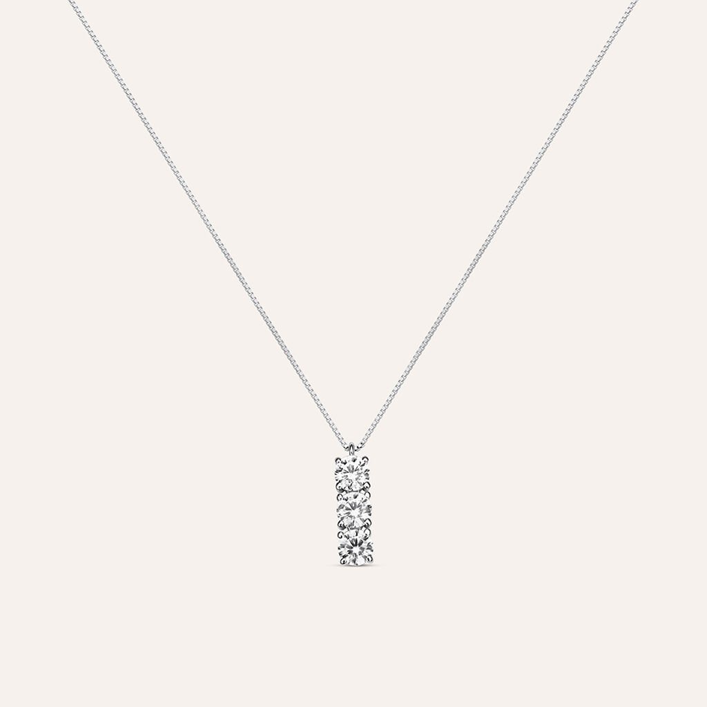 Collana Trilogy Claire Oro Bianco Cubic Zirconia