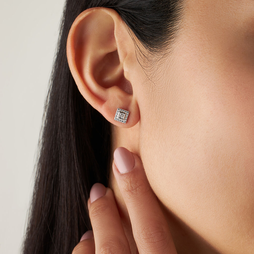 Orecchini Lobo Punto Luce Silver Elegance Argento Rodiato Cubic Zirconia - Orecchini a Lobo Donna | Stroili