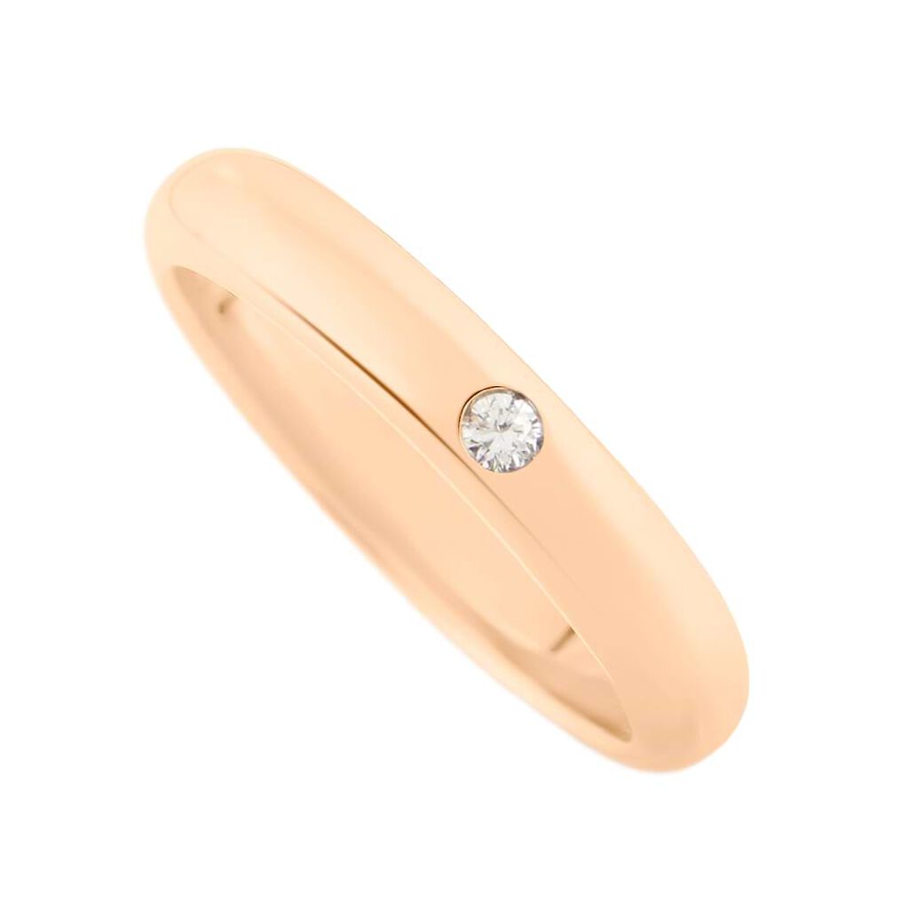Fede Classica Leggera 3.6 mm Oro Rosa Diamante - Anelli con Incisione Unisex | Stroili
