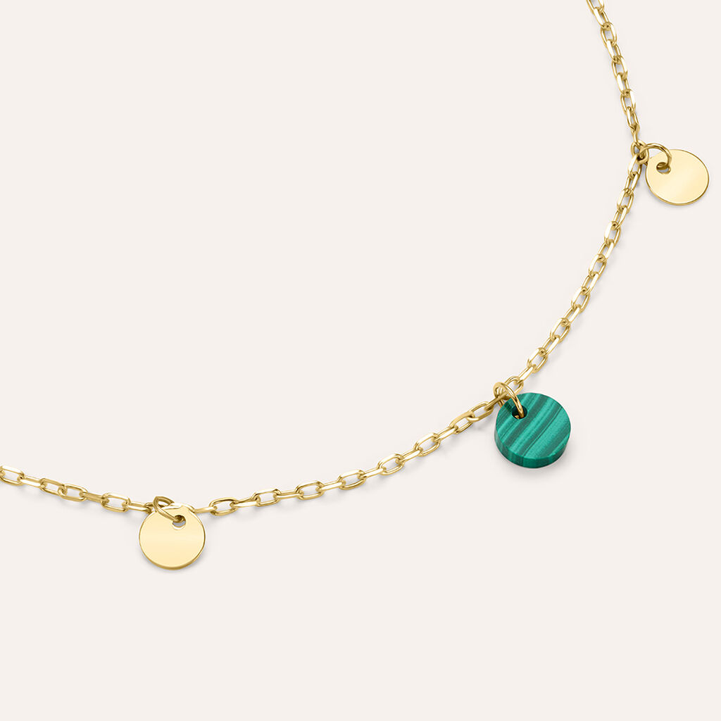 Cavigliera Beverly Oro Giallo Malachite