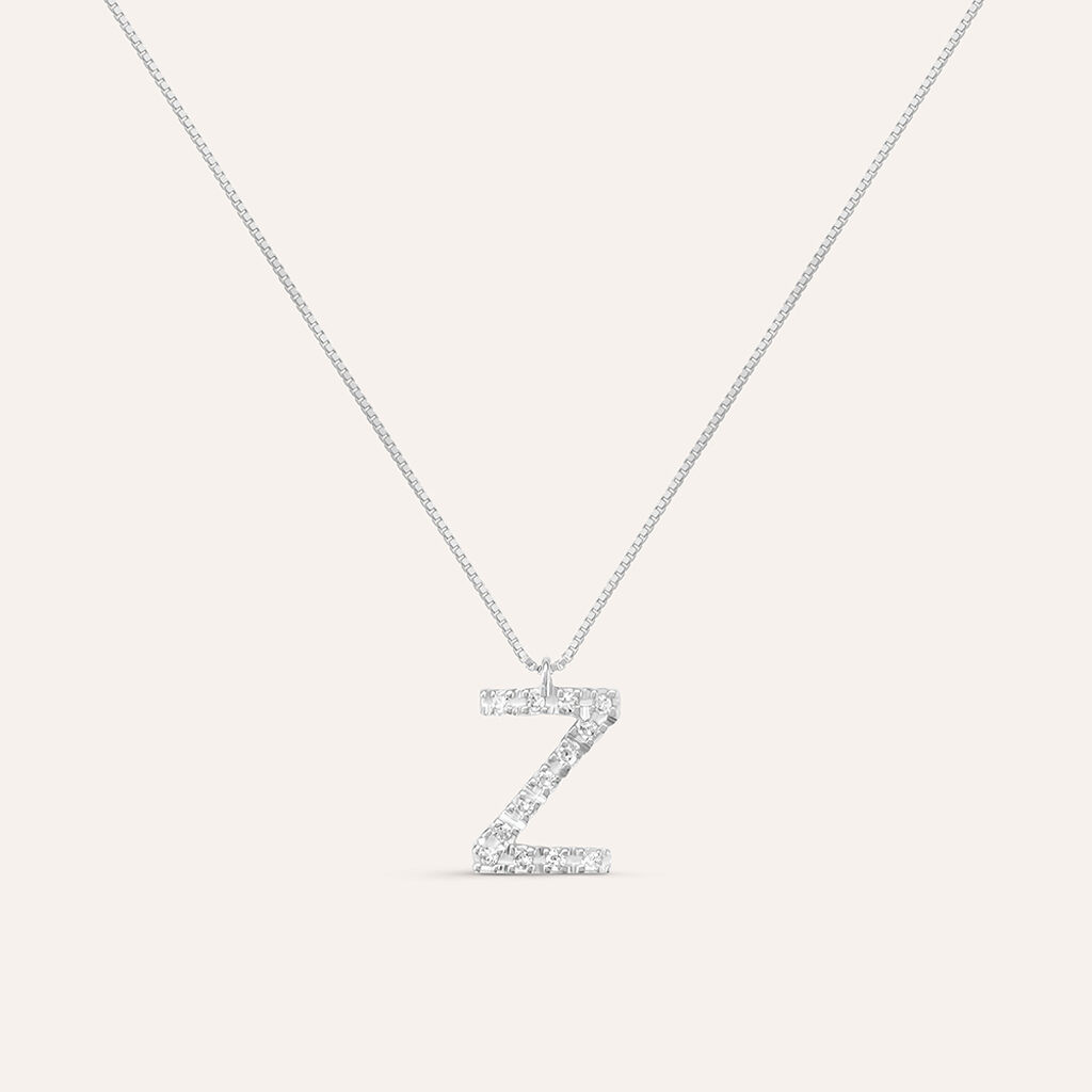 Collana Diamond Letters Oro Bianco Diamante - Collane Donna | Stroili