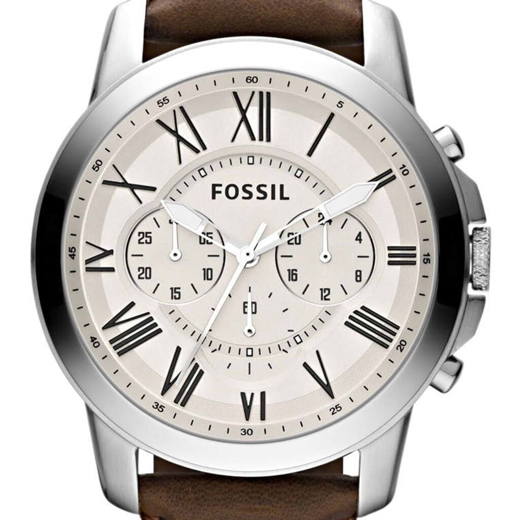 Orologio Cronografo Uomo Fossil Grant quadrante crema FS4735