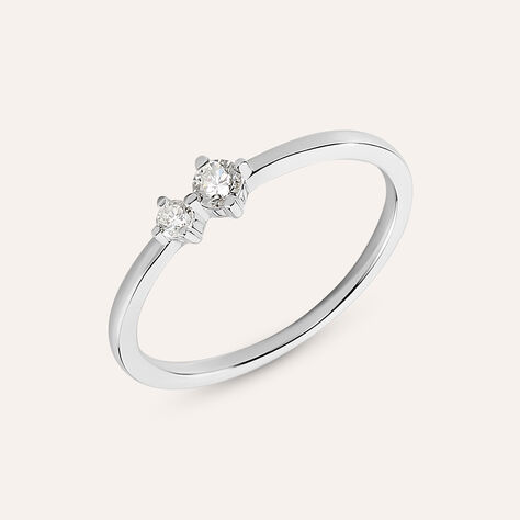 Anello Bilogy Grace Oro Bianco Diamante - Anelli con Pietre Donna | Stroili