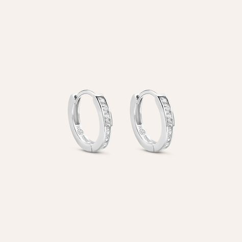 Orecchini A Cerchio Silver Elegance Argento Rodiato Cubic Zirconia - Orecchini a Cerchio Donna | Stroili