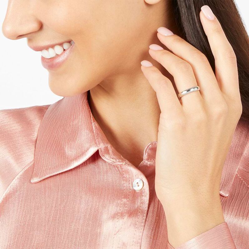Fede Mantovana 4 mm Oro Bianco - Anelli con Incisione Unisex | Stroili