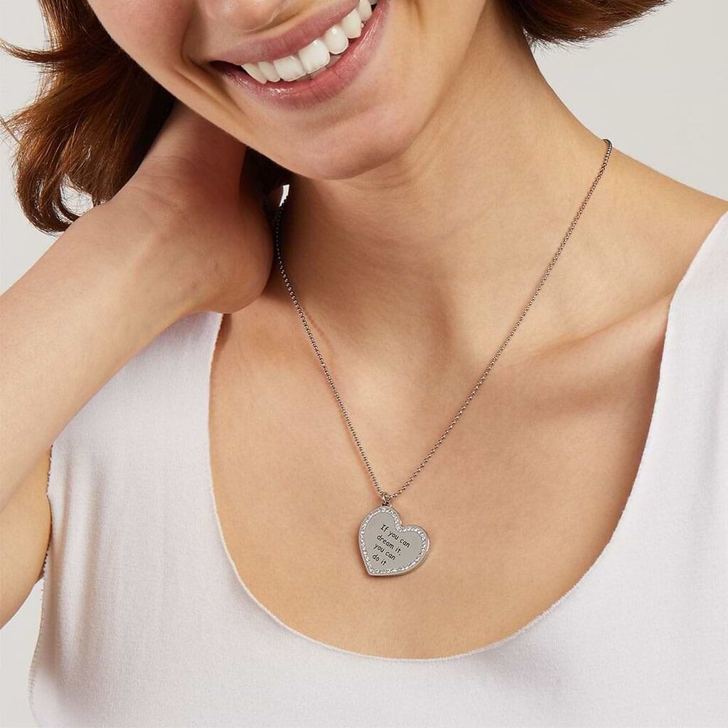 Collana Lady Message Acciaio Cristallo - Collane Donna | Stroili