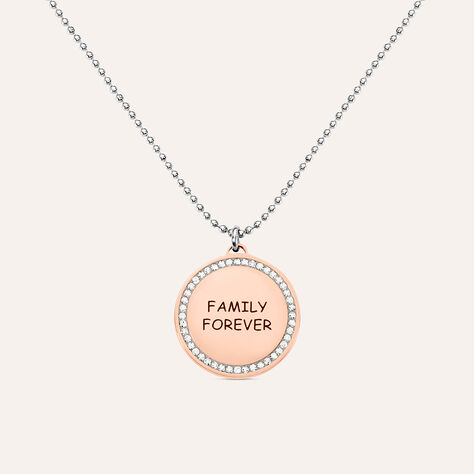 Collana Lady Message Acciaio Bicolore Family e Cristalli - Collane Donna | Stroili