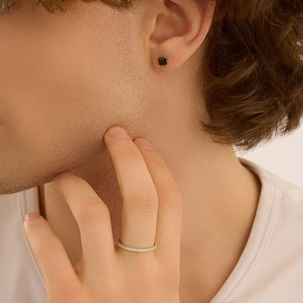 Anello Eternity L'homme Or Oro Bianco Cubic Zirconia