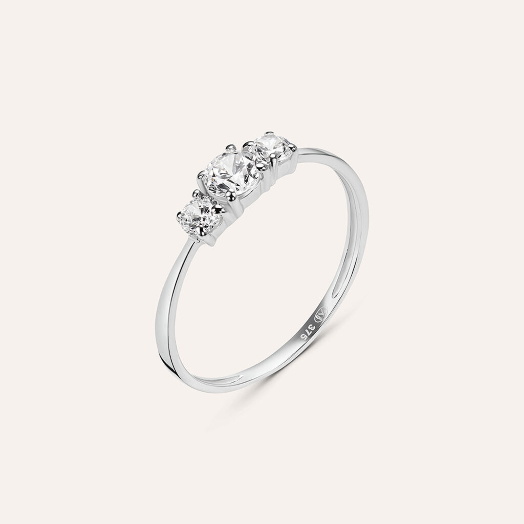 Anello Trilogy Claire Oro Bianco Cubic Zirconia - Anelli con Pietre Donna | Stroili