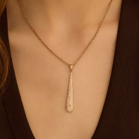 Collana Aura Acciaio Rosa Cristallo - Collane Donna | Stroili