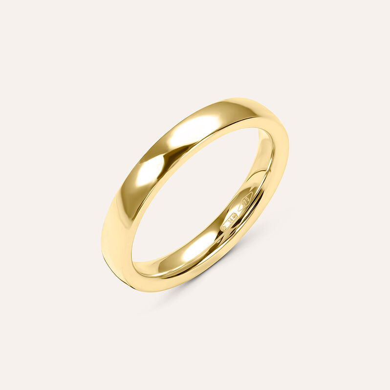 Fede Comoda Leggera Squadrata 3 mm Oro Giallo - Anelli con Incisione Unisex | Stroili